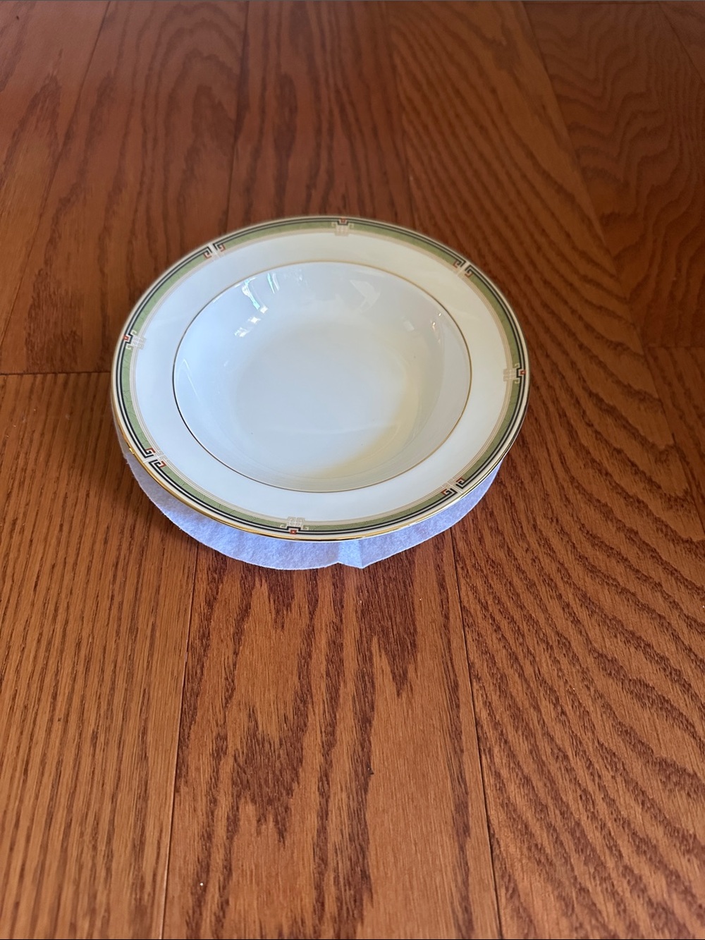 Wedgwood White China Soup Bowl with 22kt Gold Trim